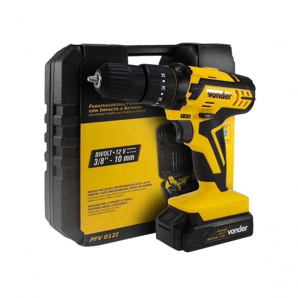 Parafusadeira-furadeira Vonder 12v Pfv012i Impacto - 2