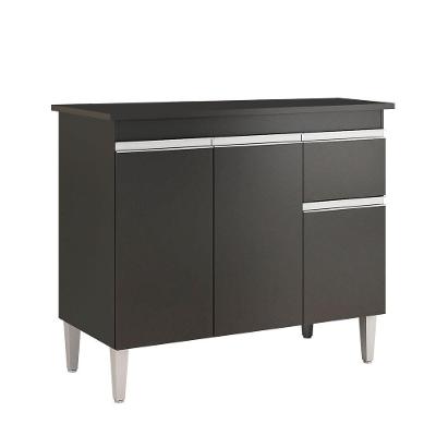 Balcão Gabinete Tatiane 100 Cm S/tampo Preto