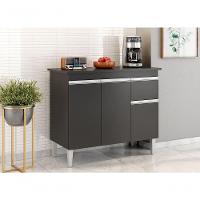 Balcão Gabinete Tatiane 100 Cm S/tampo Preto - 3