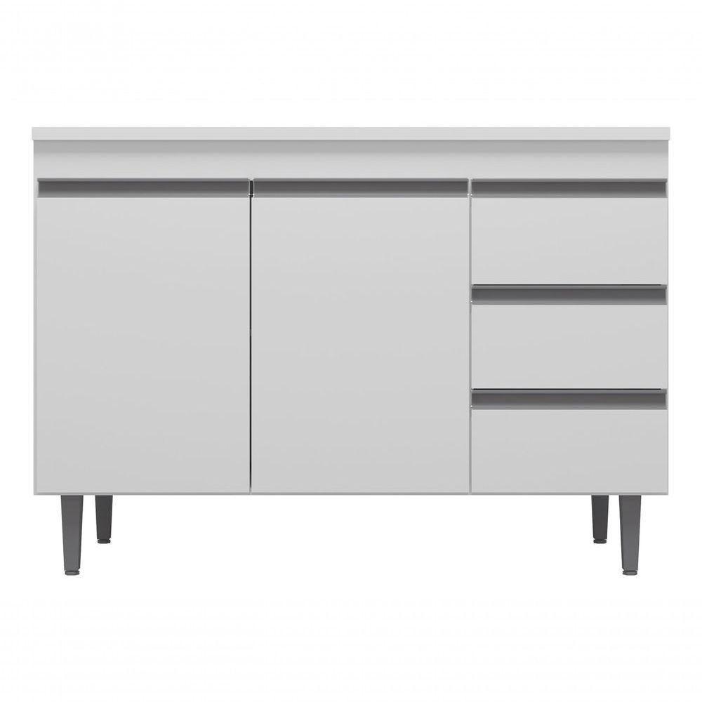 Balcão Multiuso P/pia Andreia C/tampo 100cm-branco Cor Branco - 1