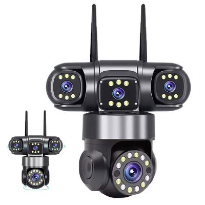Camera De Segurança 4 Lentes Wifi Hd 360 Graus Ptz App Grava Voz Sensor Movimento Audio Microfone Vigilancia