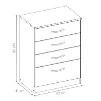 Gaveteiro 4 Gavetas Reyna Branco - 4