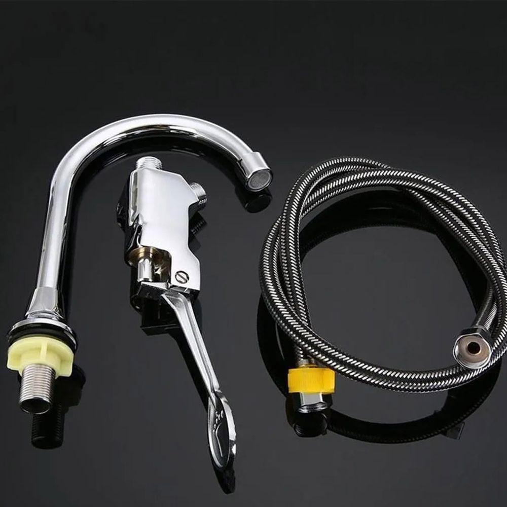 Torneira Valvula Acionamento Pedal Kit 2 Uni Higienica Sem Mao Pe Hospital Clinica Laboratorio Medico Banheiro Cozinha - 9