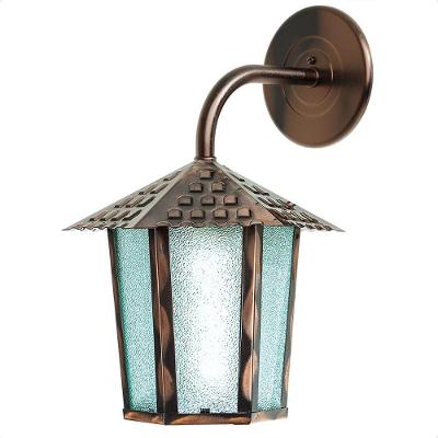 Kit 4 Arandela Colonial Sextavada Vidro Pontilhado E27 Bivolt Cobre