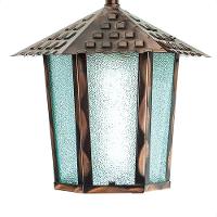 Kit 4 Arandela Colonial Sextavada Vidro Pontilhado E27 Bivolt Cobre - 3