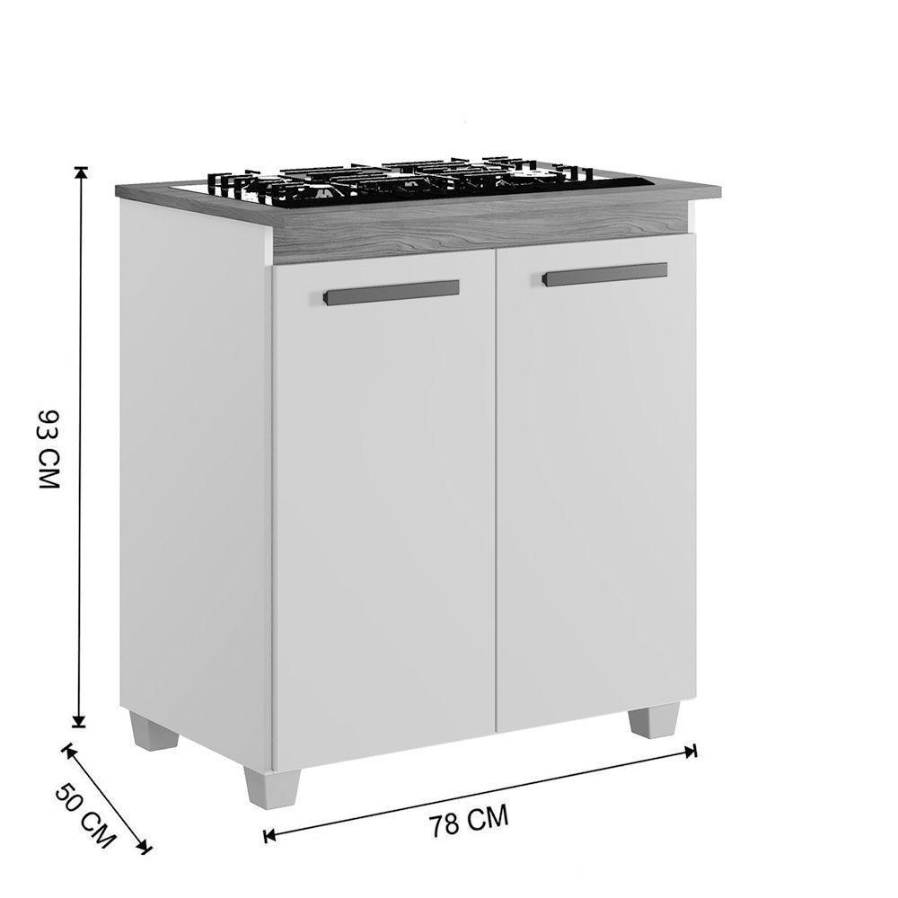 Balcão Para Cooktop 4 Bocas Fox Arte Móveis Cinamomo-off - 1