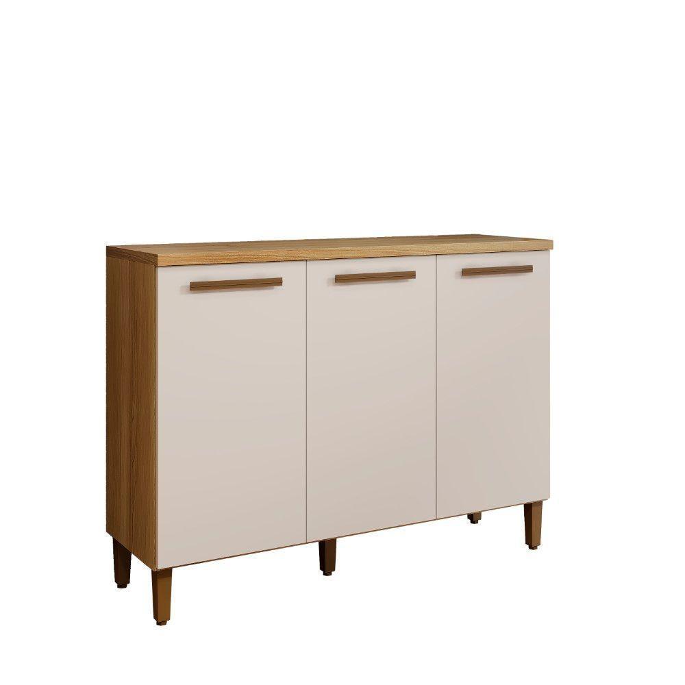 Balcão Vega Arte Móveis 03 Portas Cinamomo-off - 1