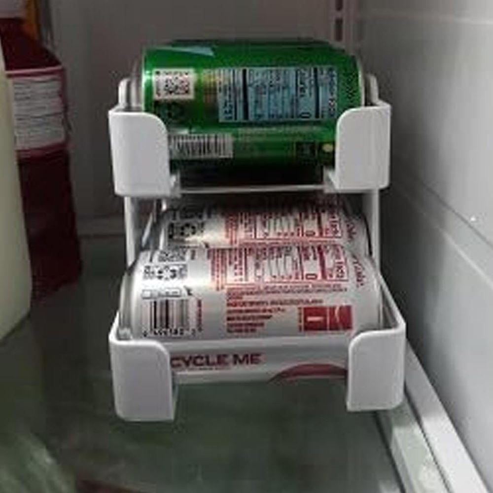 Organizador De Geladeira Lata Bebida Suco Refrigerante Despensa Armazenamento Prateleira Resistente Multiuso - 2