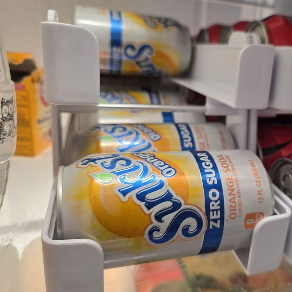 Organizador De Geladeira Lata Bebida Suco Refrigerante Despensa Armazenamento Prateleira Resistente Multiuso - 5