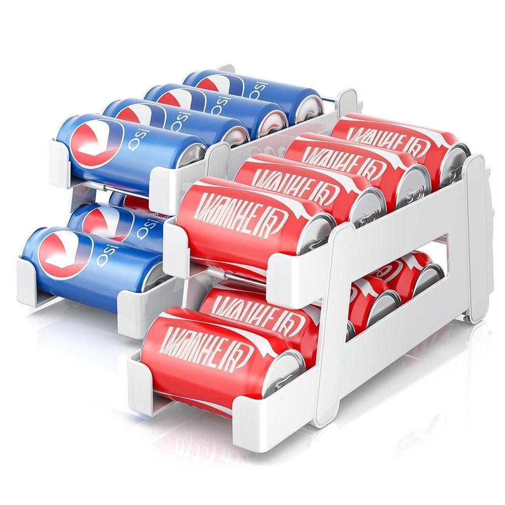 Organizador De Geladeira Lata Bebida Suco Refrigerante Despensa Armazenamento Prateleira Resistente Multiuso - 10