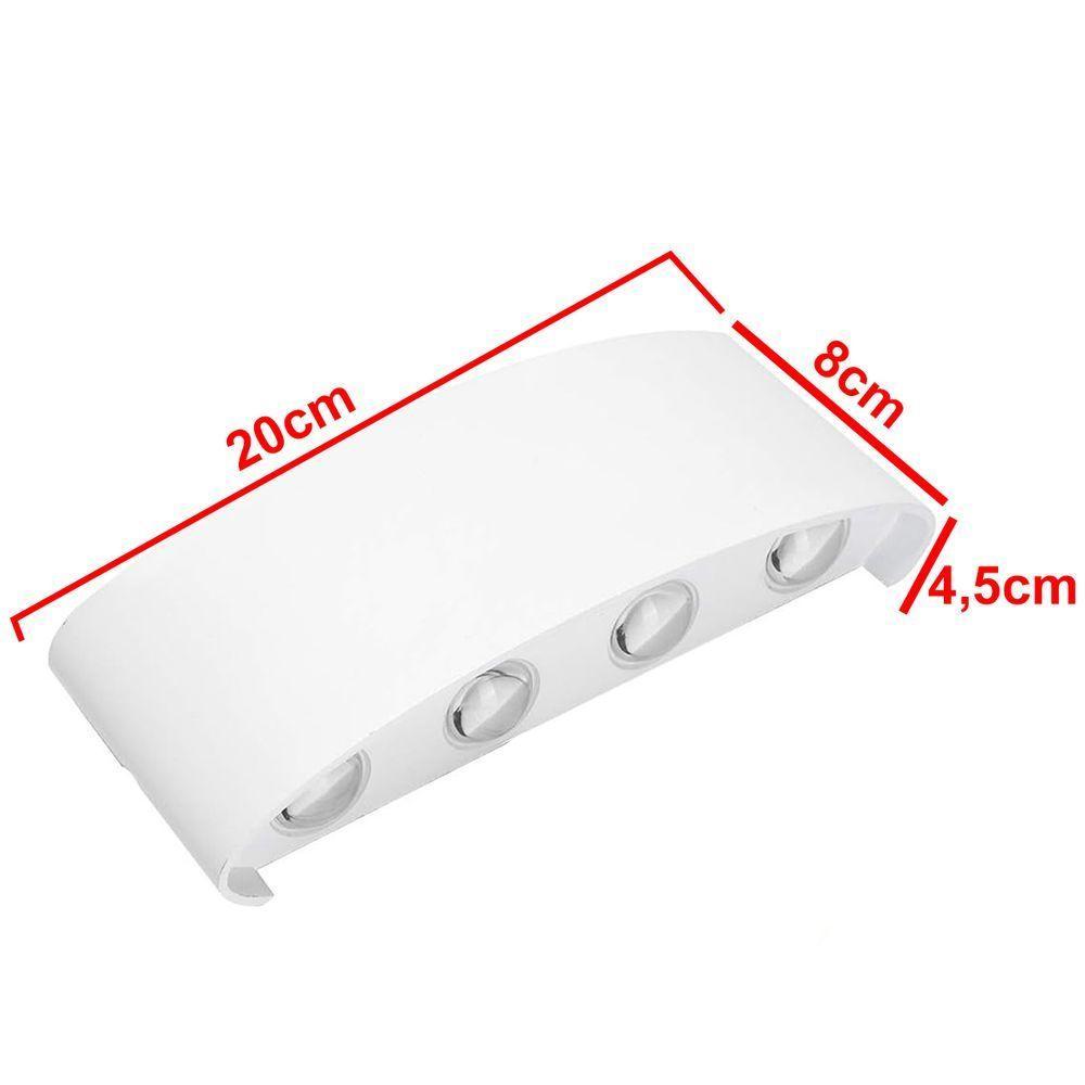 Arandela Luminaria 8w Parede Iluminaçao 8 Fachos Led Decoraçao Casa Rua Garagem Predio Quintal Jardim Varanda Segurança - 2