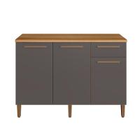 Balcão Titanium 3 Portas Arte Móveis Cinamomo-grafite - 1