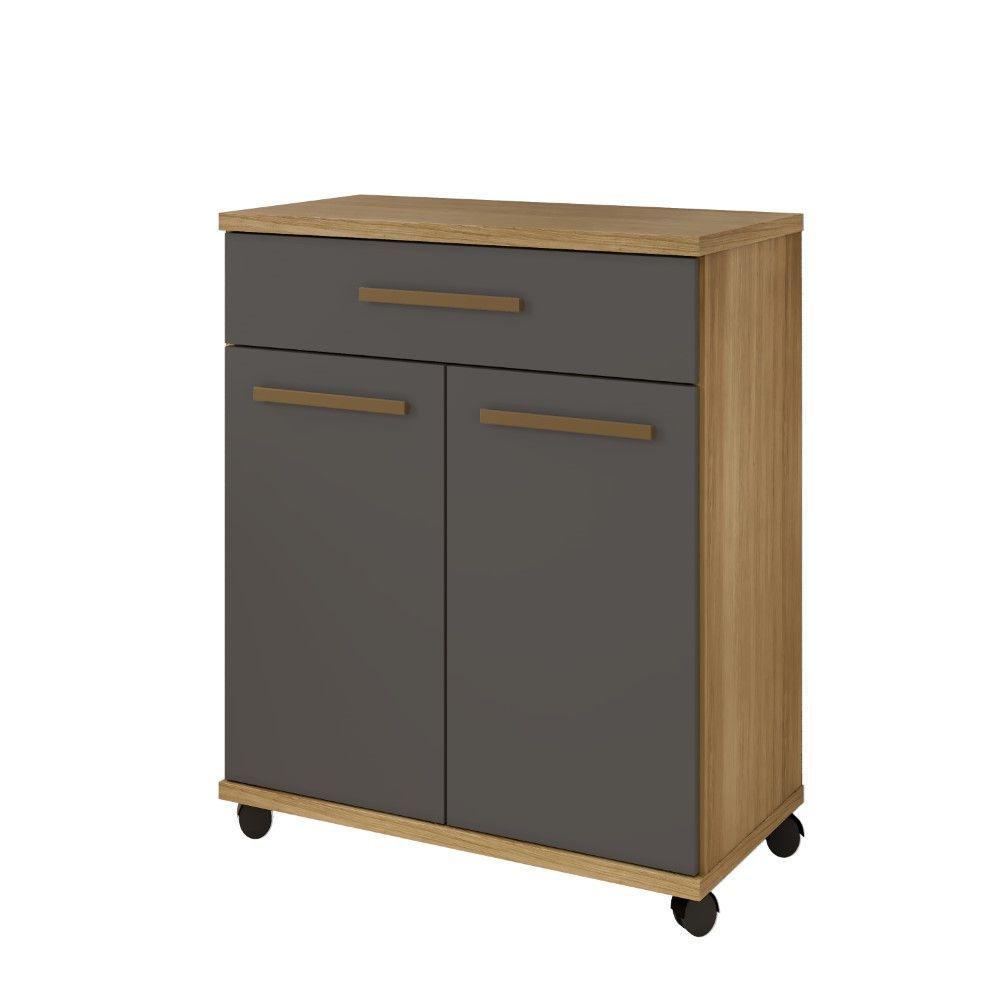 Balcão Londrina 02 Portas Arte Móveis Cinamomo-grafite - 1