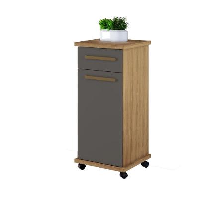 Balcão Palmas Arte Móveis 01 Gavetas Cinamomo-grafite