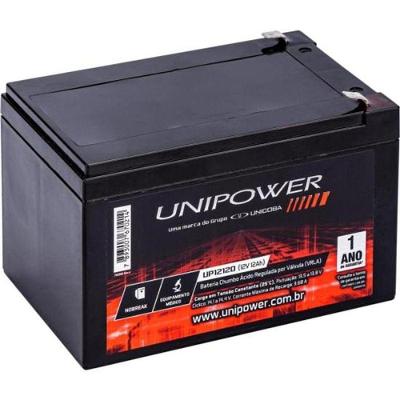 Bateria Estacionária Selada 12v 12ah Vrla Up12120 Unipower