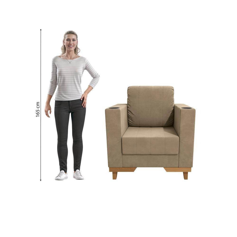 Poltrona Maya Kappesberg Veludo Bege - 4