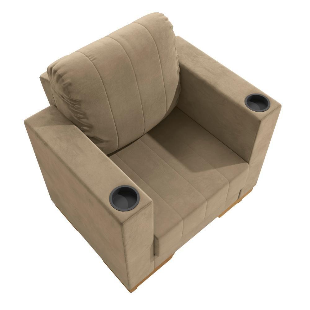 Poltrona Maya Kappesberg Veludo Bege - 5