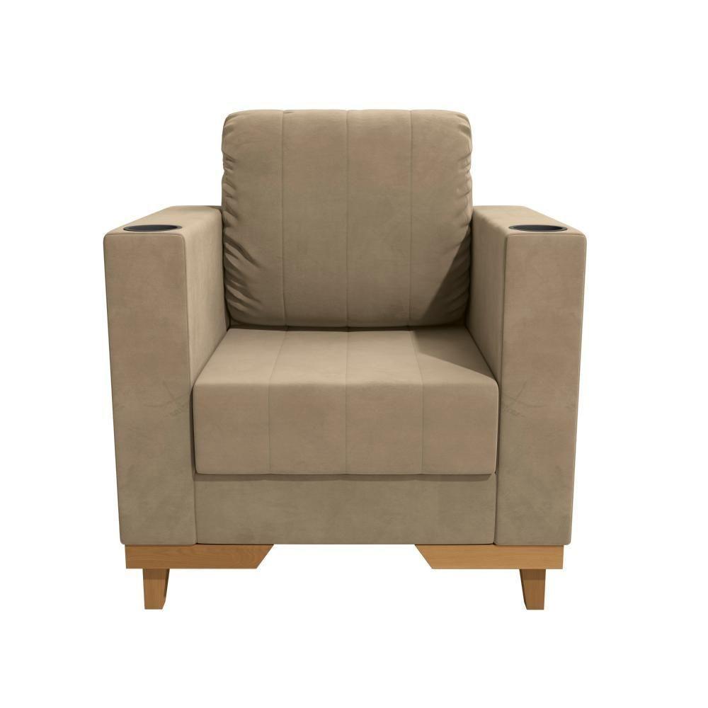 Poltrona Maya Kappesberg Veludo Bege - 7