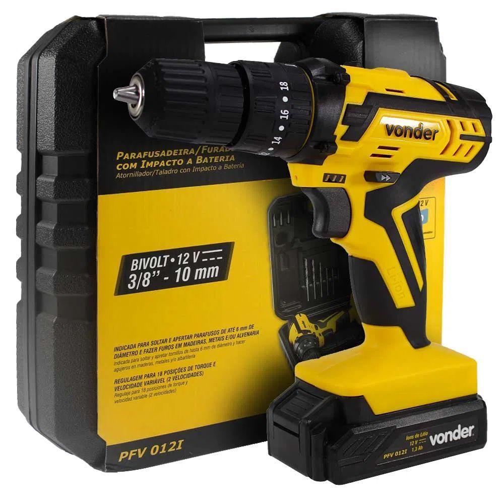 Parafusadeira-furadeira Vonder 12v Pfv012i Impacto - 2