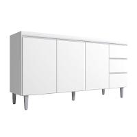 Balcão Gabinete De Pia Para Cozinha Sem Tampo 160cm 3 Portas Andréia Branco- Mabe Magazine - 2