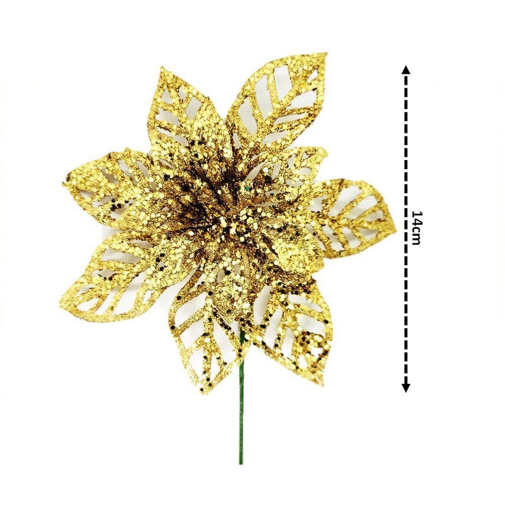 Jogo 4 Flores Pick Vazado Bico De Papagaio Natal 14cm - 2