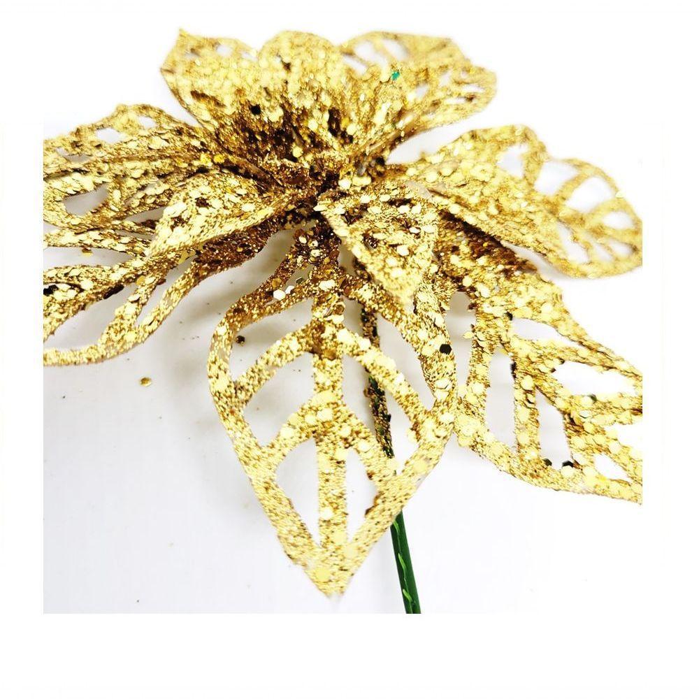 Jogo 4 Flores Pick Vazado Bico De Papagaio Natal 14cm - 4