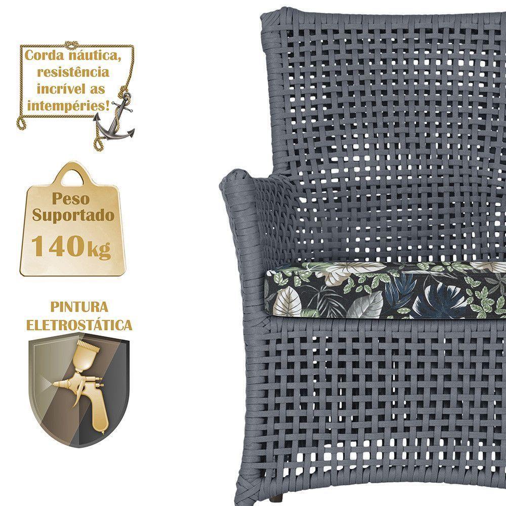 Poltronas Igapó Alumínio Pintura Marrom Corda Náutica E1 Prata - 4