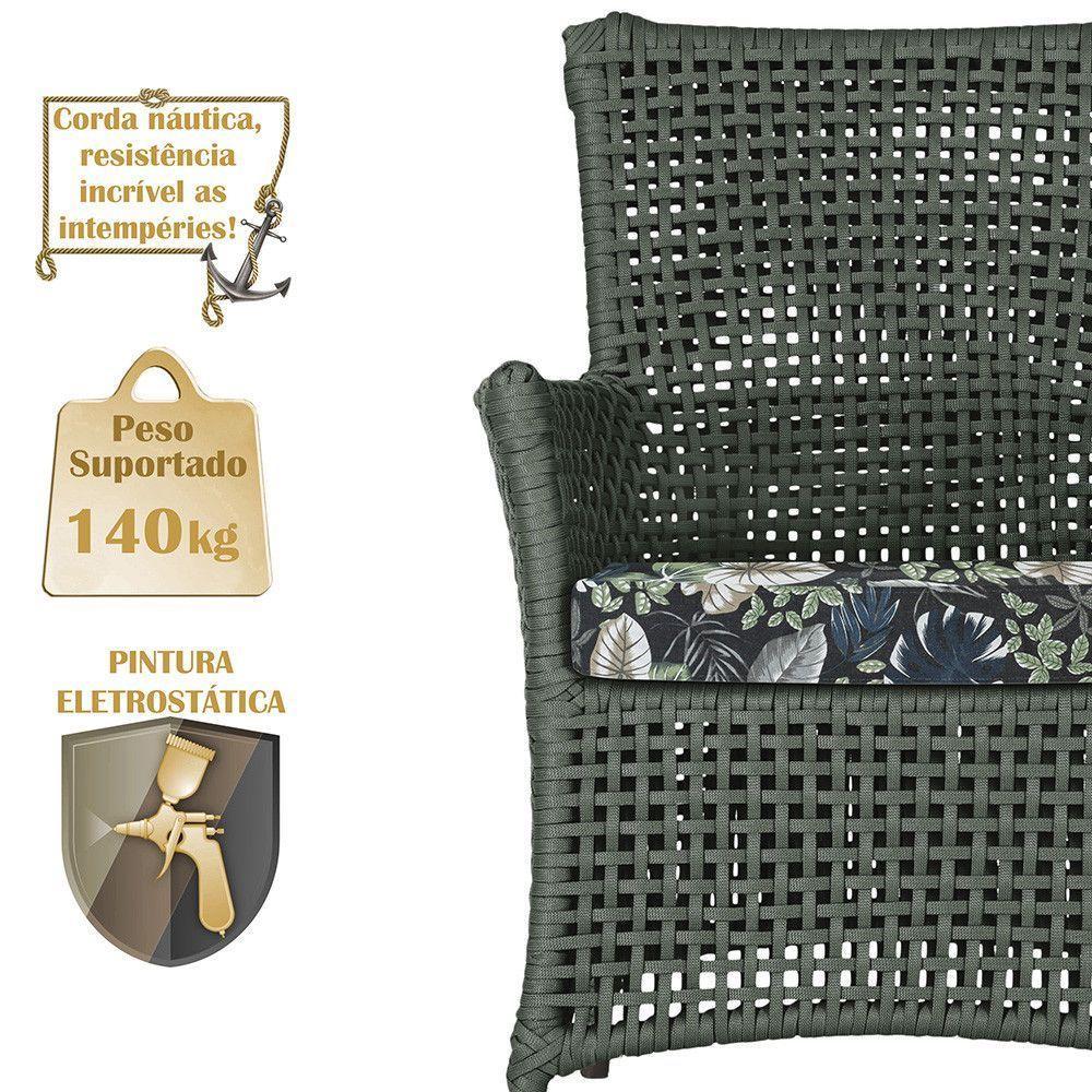 Poltronas Igapó Alumínio Pintura Marrom Corda Náutica E1 Verde - 2