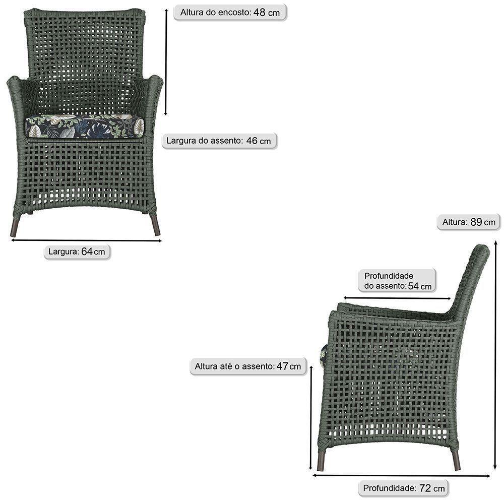 Poltronas Igapó Alumínio Pintura Marrom Corda Náutica E1 Verde - 4