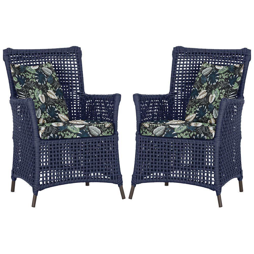 Poltronas Igapó Alumínio Pintura Marrom Corda Náutica E1 Azul - 1