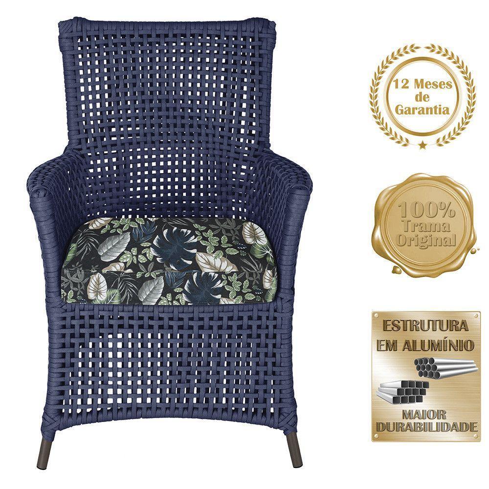 Poltronas Igapó Alumínio Pintura Marrom Corda Náutica E1 Azul - 5