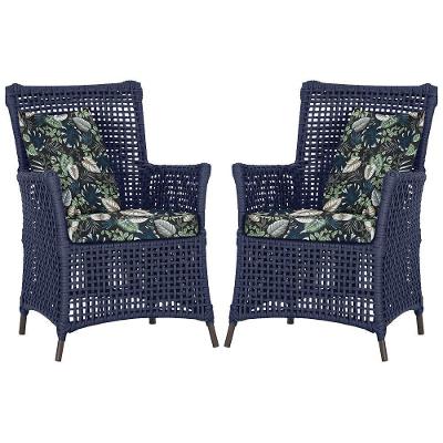 Poltronas Igapó Alumínio Pintura Marrom Corda Náutica E1 Azul