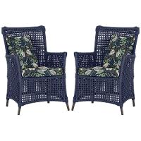 Poltronas Igapó Alumínio Pintura Marrom Corda Náutica E1 Azul - 1