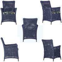 Poltronas Igapó Alumínio Pintura Marrom Corda Náutica E1 Azul - 3