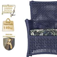 Poltronas Igapó Alumínio Pintura Marrom Corda Náutica E1 Azul