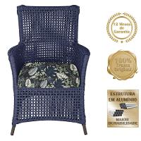 Poltronas Igapó Alumínio Pintura Marrom Corda Náutica E1 Azul - 5