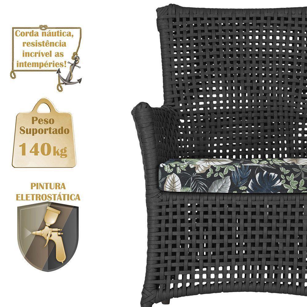 Poltronas Igapó Alumínio Pintura Marrom Corda Náutica E1 Preto - 4