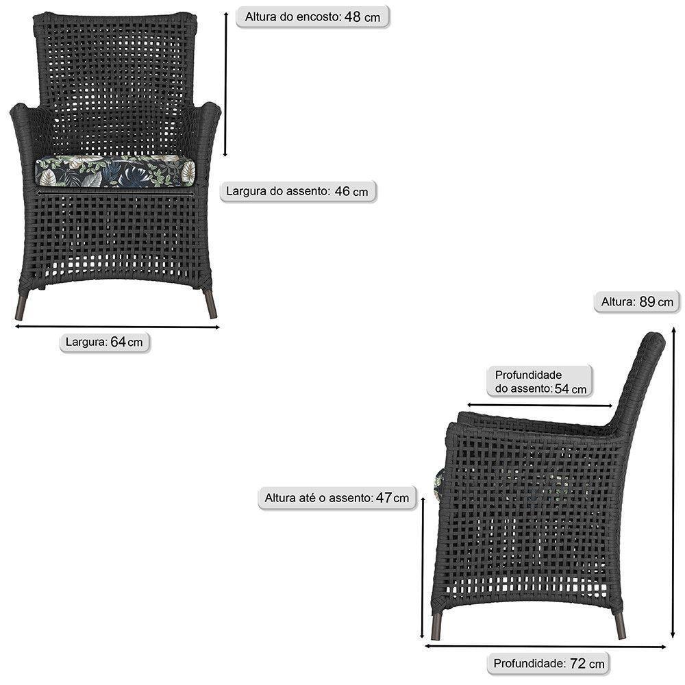 Poltronas Igapó Alumínio Pintura Marrom Corda Náutica E1 Preto - 6