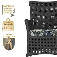 Poltronas Igapó Alumínio Pintura Marrom Corda Náutica E1 Preto