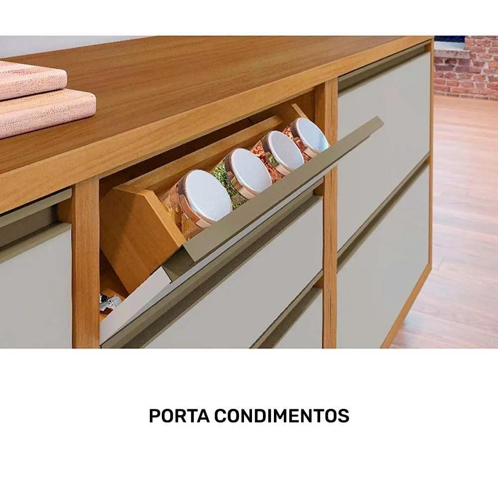 Balcão De Cozinha 1 Porta 4 Gavetas Baronesa Freijó E Off White - 4