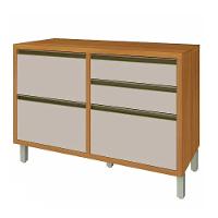 Balcão De Cozinha 1 Porta 4 Gavetas Baronesa Freijó E Off White - 1