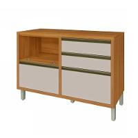 Balcão De Cozinha 1 Porta 4 Gavetas Baronesa Freijó E Off White - 3