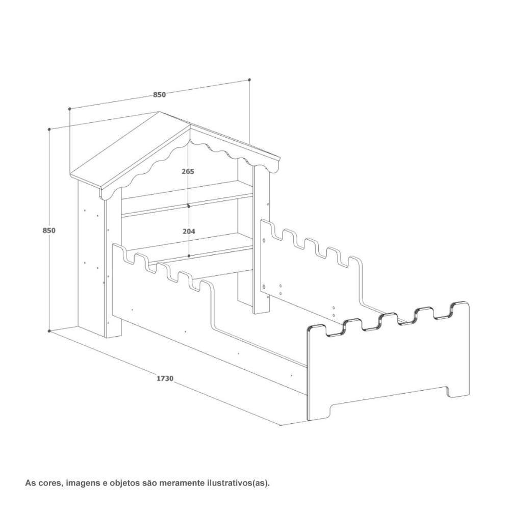 Cama Juvenil Casinha Magia Branca E Rosa Com Colchão - 3