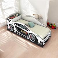 Cama Solteiro Carro Com Baú Branca - 1
