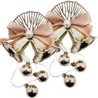 Kit 8 Enfeite Pingente Sino Bolinhas Natalino Glitter 30cm - 1