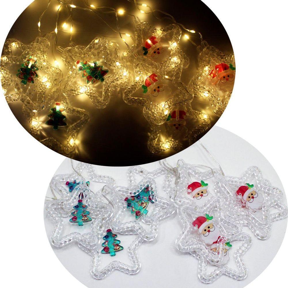 Cascata Pisca Leds Decoração Noel árvore Natal Amarelo De 3m - 2