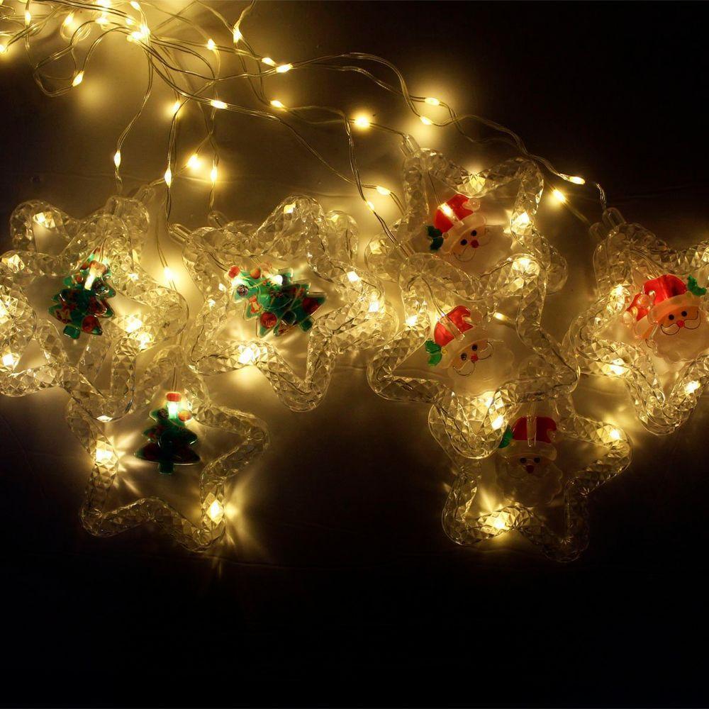 Cascata Pisca Leds Decoração Noel árvore Natal Amarelo De 3m - 4