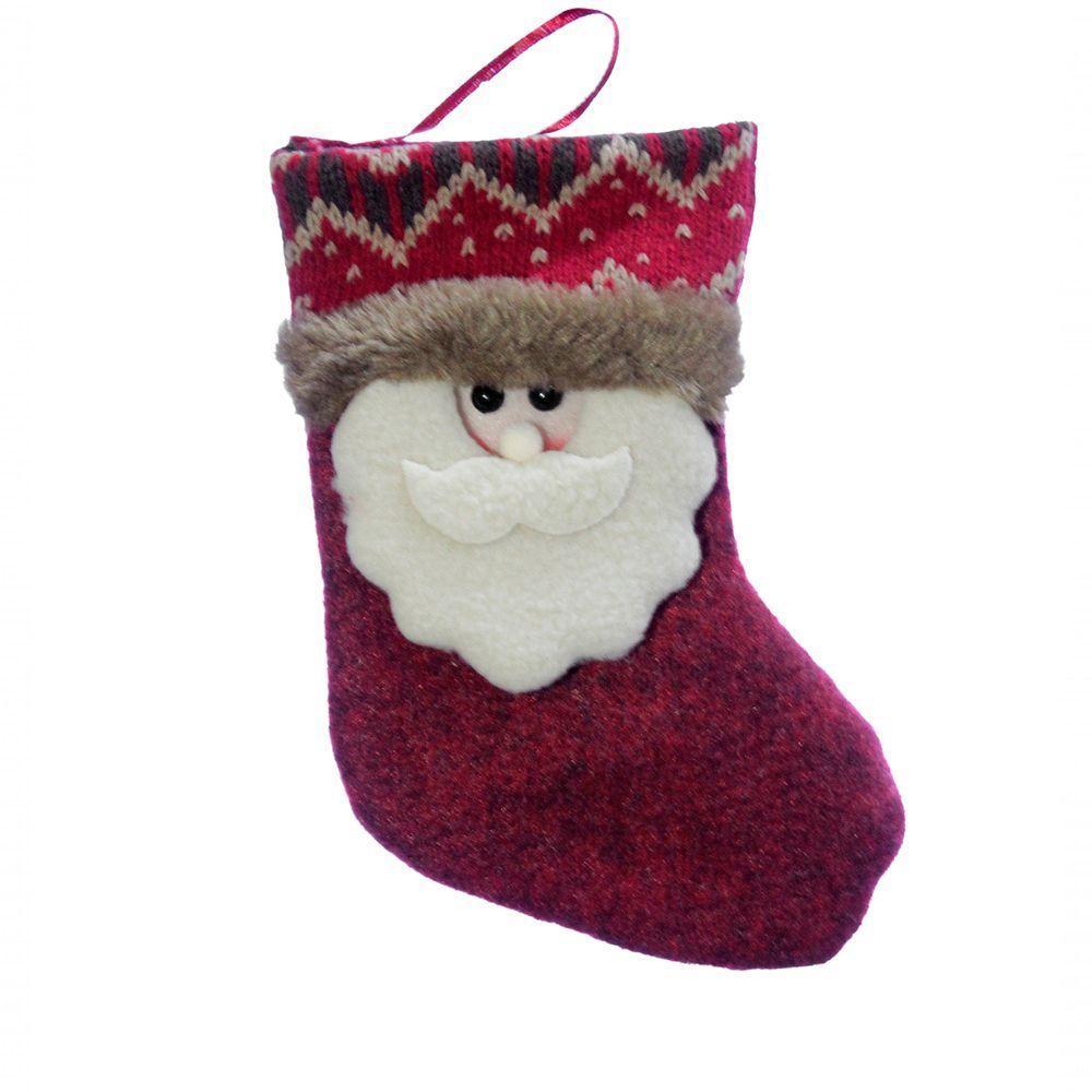 Kit 12 Peças Decoração Natal Bota Meia Papai Noel Natalino 18cm - 1