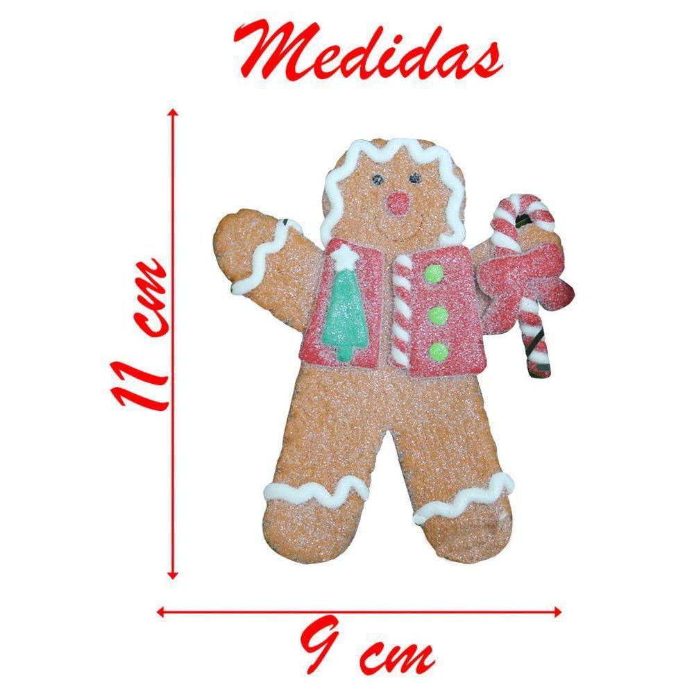 Kit 12 Enfeites Pendente Para árvore De Natal Biscoito Ginger 11cm - 3