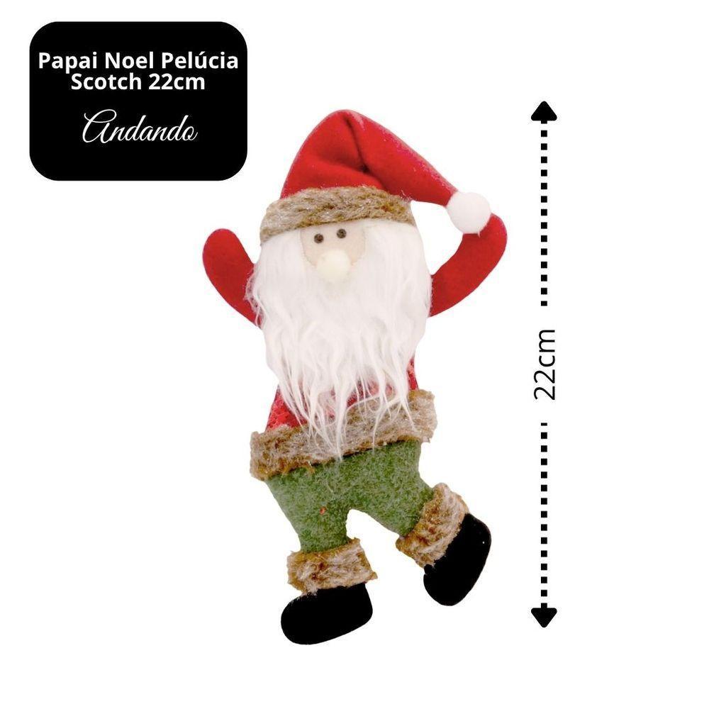 Papai Noel Pelúcia Scotch Pendente Vermelho E Verde 22cm - Magizi - 4